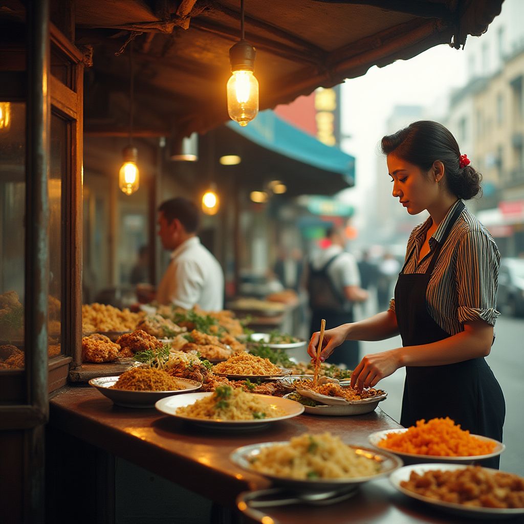 Post-war food stalls